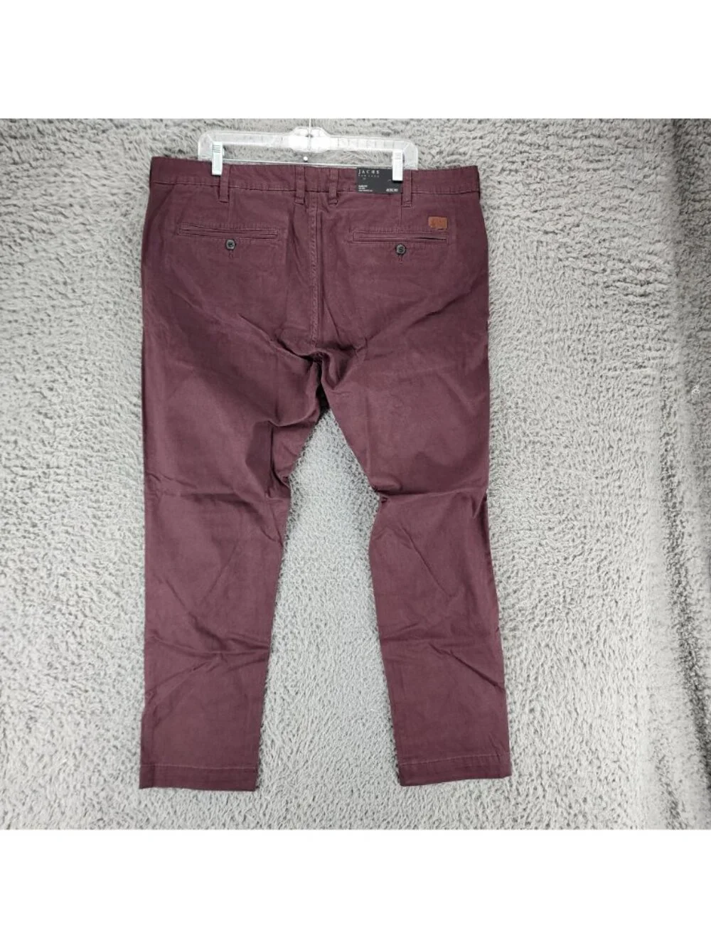 Jachs Pants Mens 40x30 Burgundy Red Stretch Mid Rise Slim Fit Tapered Leg *NWT*